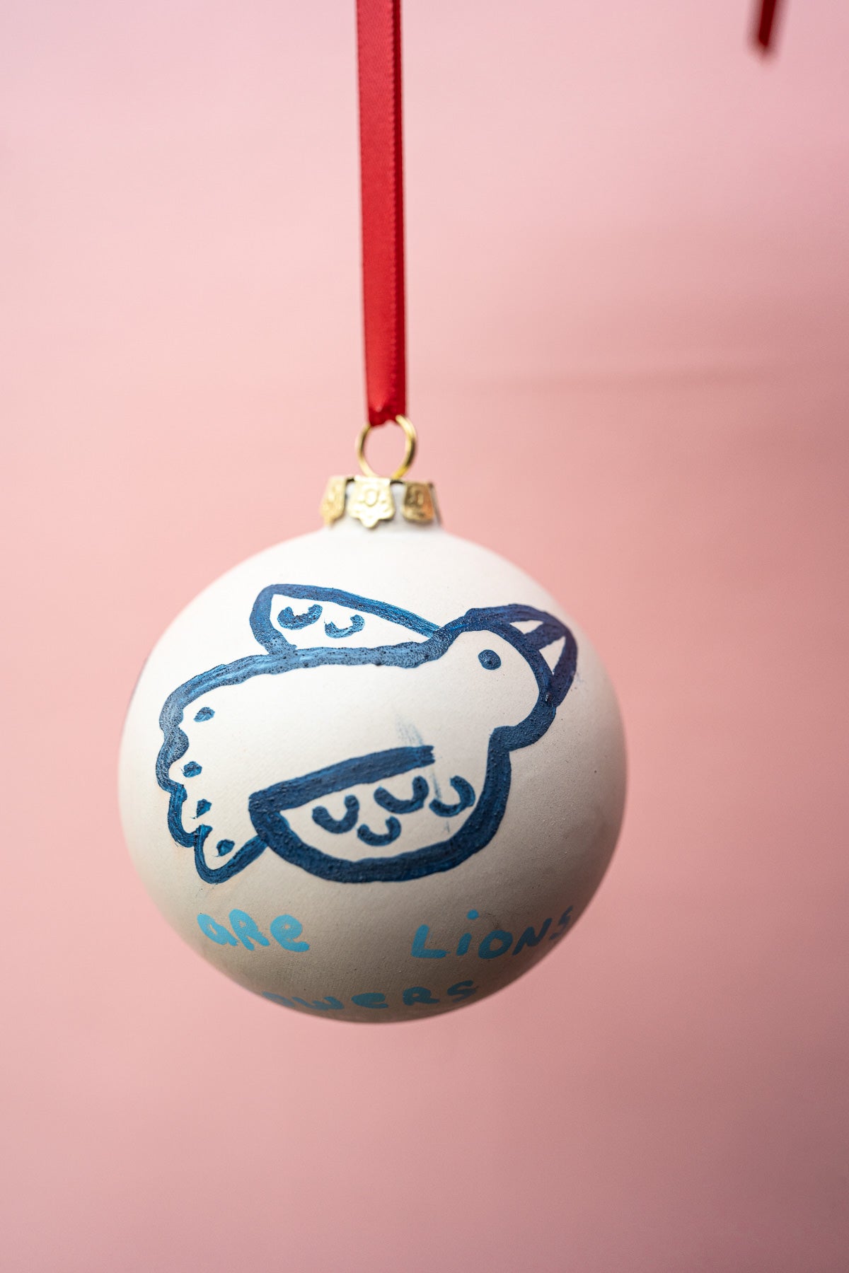 "Words are Lions or Flowers No.1" - Hand-Painted Ceramic Ornament