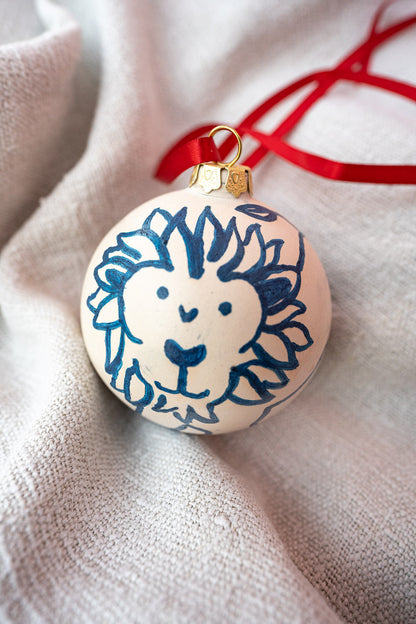 "Words are Lions or Flowers No.1" - Hand-Painted Ceramic Ornament