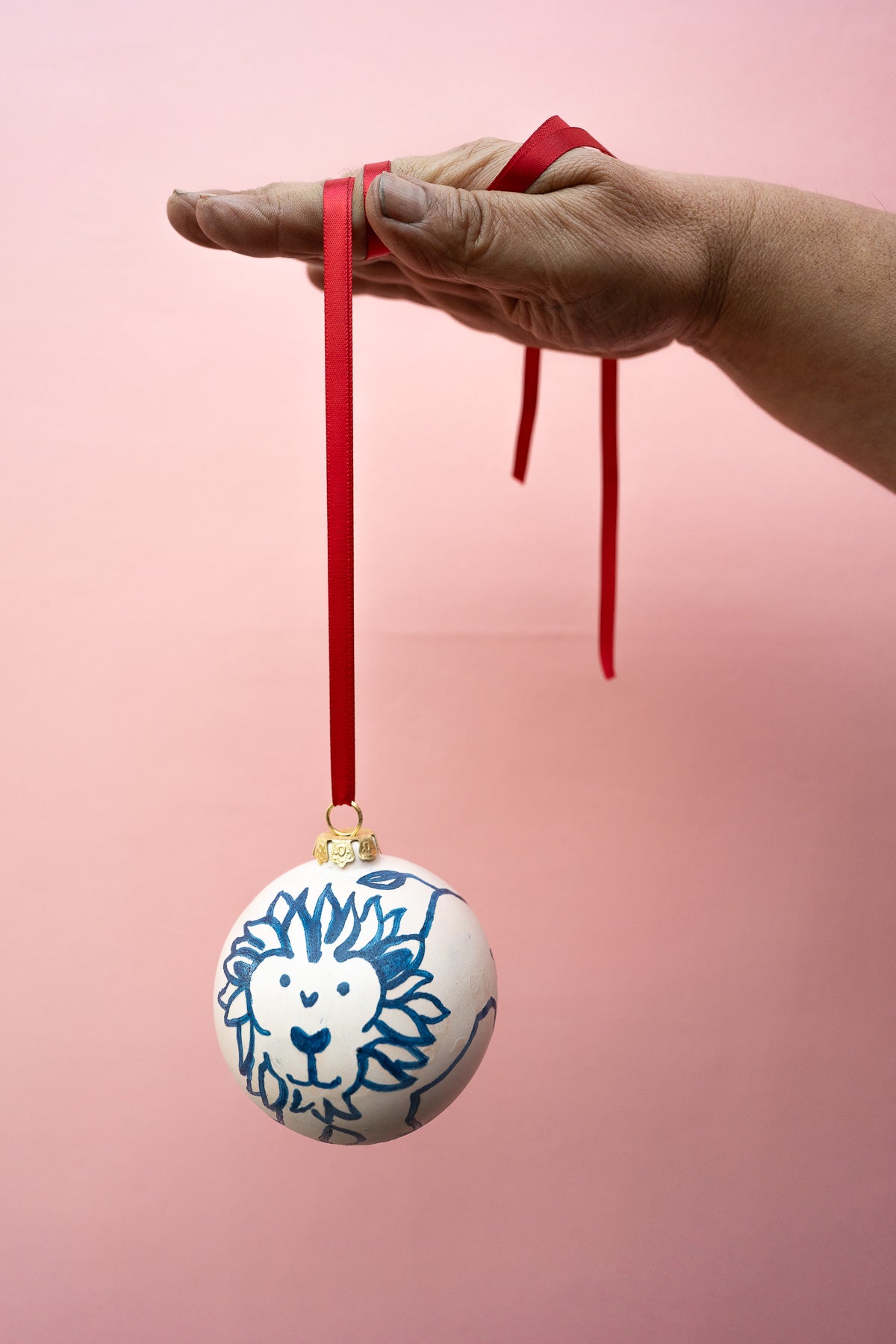 "Words are Lions or Flowers No.1" - Hand-Painted Ceramic Ornament