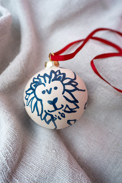 "Words are Lions or Flowers No.6" - Hand-Painted Ceramic Ornament