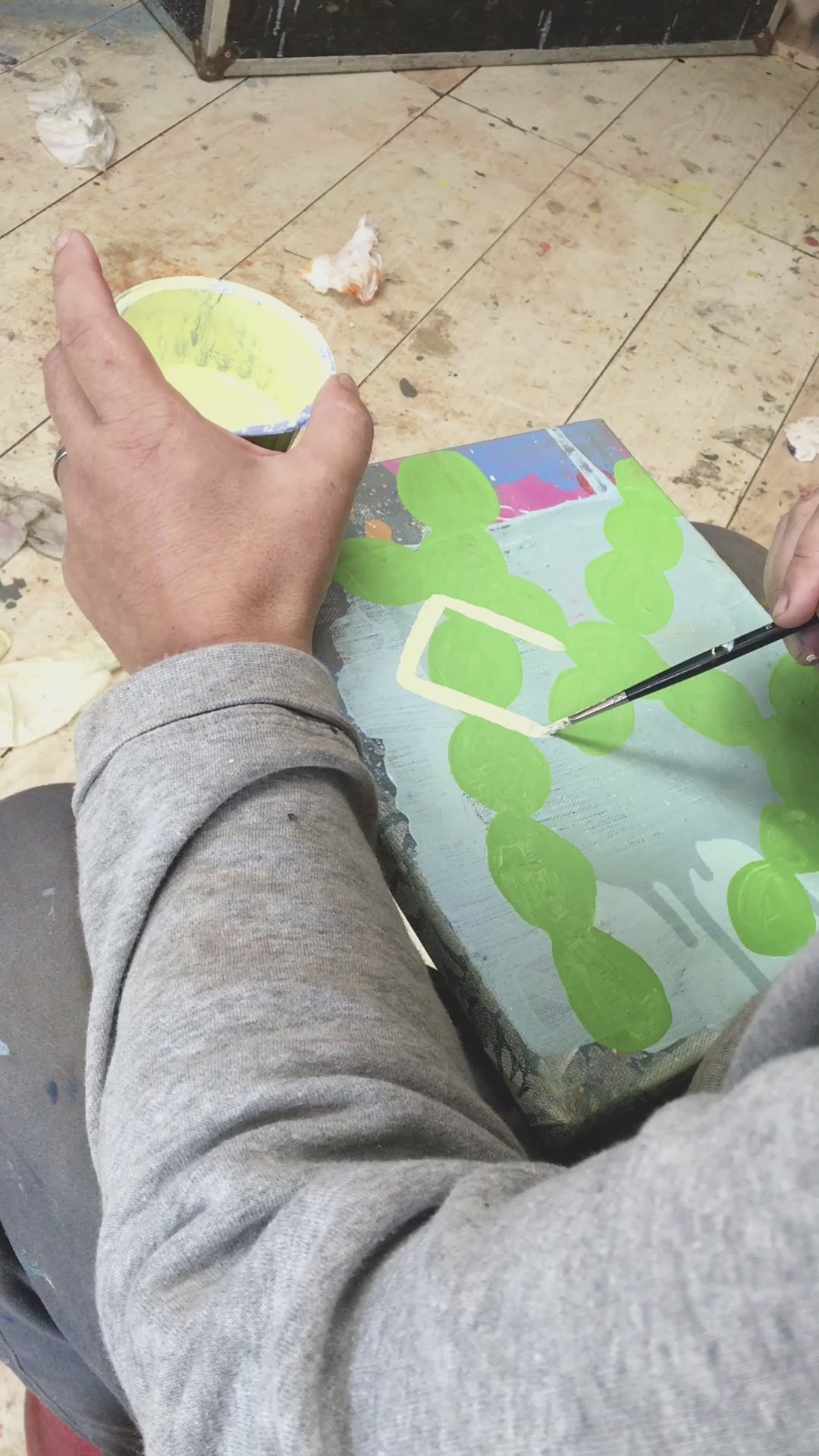 Load video: Martin Finnin painting &quot;Roberto and the Doves&quot; in Italy.